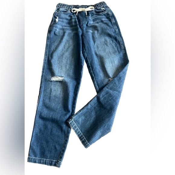 AERIE EASY DENIM Drawstring + Elastic Waist Distressed Jeans Women’s XS 28x28 - Picture 3 of 8